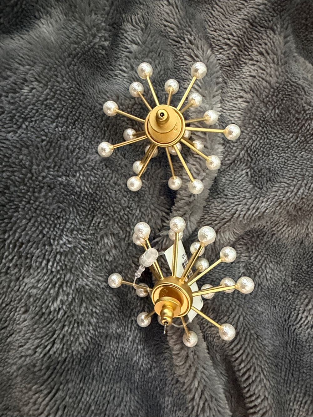 Gold Pearl Burst Statement Earrings - Women Jewelry Earrings